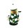 Holz Fußball-Räuchermännchen klein kugelig mit Strickschal & Fahne, grün/weiß 7 x 6 x 12 cm