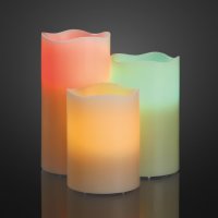 HELLUM LED-Kerzen, 3er-Set, weiß, RGB