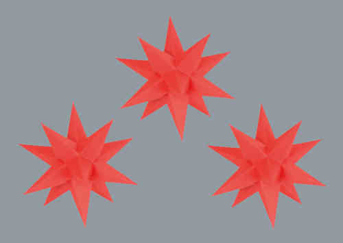 3er Set Marienberger Adventssterne - Rot einfarbig EF1