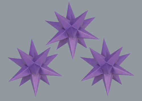 3er Set Marienberger Adventssterne - Violett einfarbig