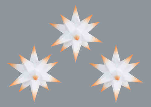3er Set Marienberger Adventssterne - Weiß & Orange