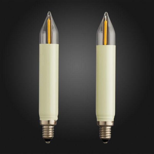 HELLUM LED-Filament-Schaftkerze, 12 V, 0,5 W, 2er Blister