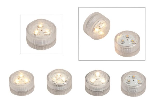 Teelichter mit 3er LED Warm Weiß, B2 x T3 cm