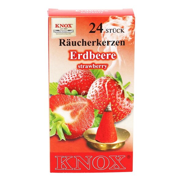 KNOX-Räucherkerzen "Erdbeere", Packungsinhalt: 24 Stück, 6,5 x 2,2 x 12,5 cm