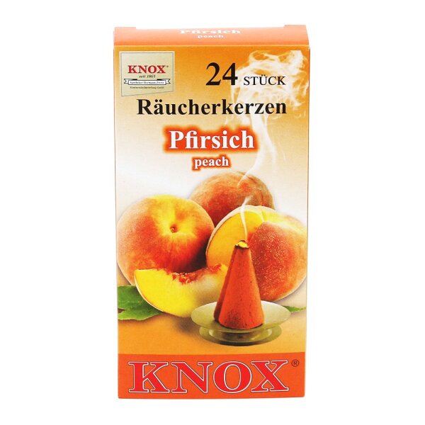 KNOX-Räucherkerzen "Pfirsich", Packungsinhalt: 24 Stück, 6,5 x 2,2 x 12,5 cm