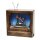 Acryl LED Fernseher mit Santa im Rentierschlitten, gold 17,5 x 6,7 x 21,8 cm Batteriebetrieb AA; Netzanschluss 5 V; LED; Glitterwirbel; Sound;