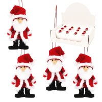 Textil Weihnachtsmann mit Anhänger rot/weiß 4...