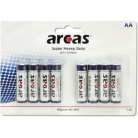 Batterie Arcas R06 Mignon AA 8er auf Karte Zink Carbon