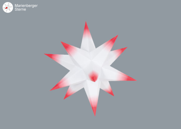 1er Set Marienberger Adventssterne - weiß mit roter Spitze