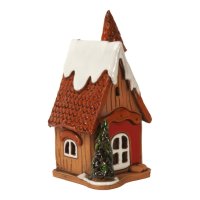 Lichthaus "Winterhütte", rot glasiertes Dach