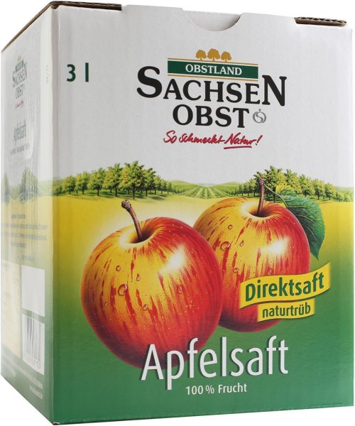 Sachsenobst Apfelsaft, trüb, 3 Liter Bag in Box