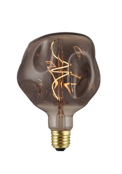 HELLUM LED Soft-Filament-Lampe "Eric", E27, 4W, "Smokey" Glas, 70 lm