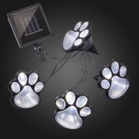 HELLUM LED-Solar-Hundepfoten, 5 weiße LEDs