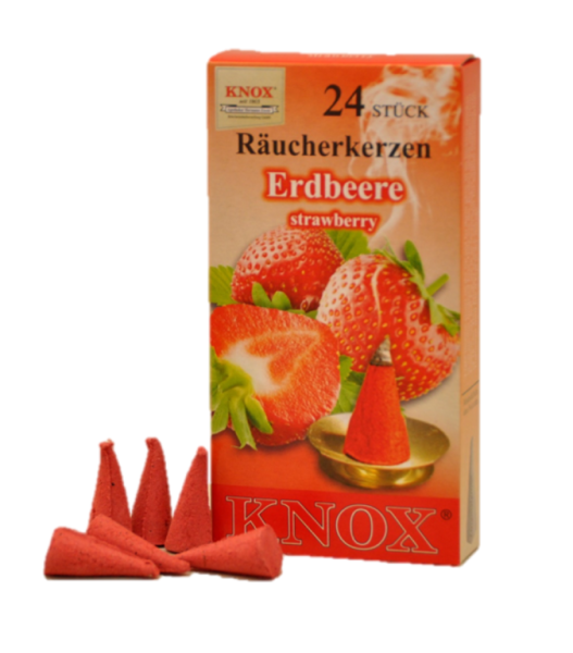 KNOX-Räucherkerzen | Erdbeere im Display