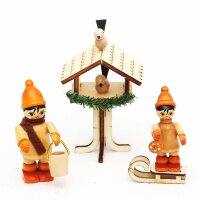 3er Set Holz Vogelhaus & Winterfiguren...