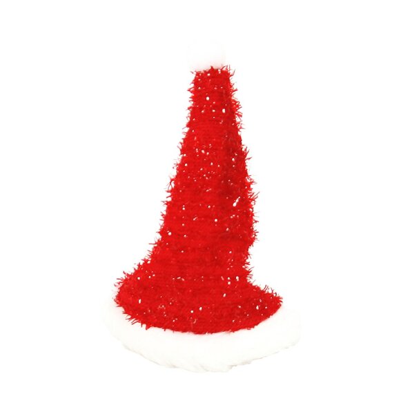 Filz Weihnachtsmann-Mütze mini, rot/weiß 6 x 6 x 10 cm