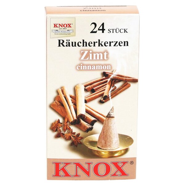 KNOX-Räucherkerzen "Zimt", Packungsinhalt: 24 Stück, 6,5 x 2,2 x 12,5 cm