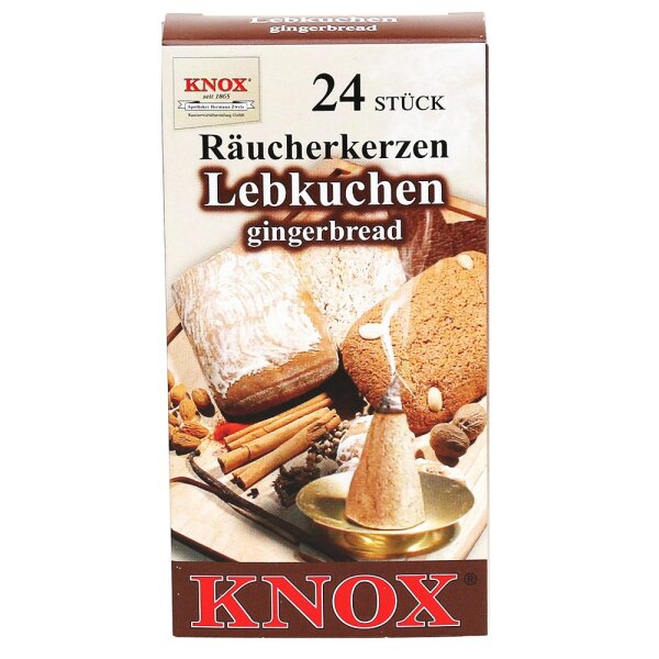 KNOX-Räucherkerzen "Lebkuchen", Packungsinhalt: 24 Stück, 6,5 x 2,2 x 12,5 cm