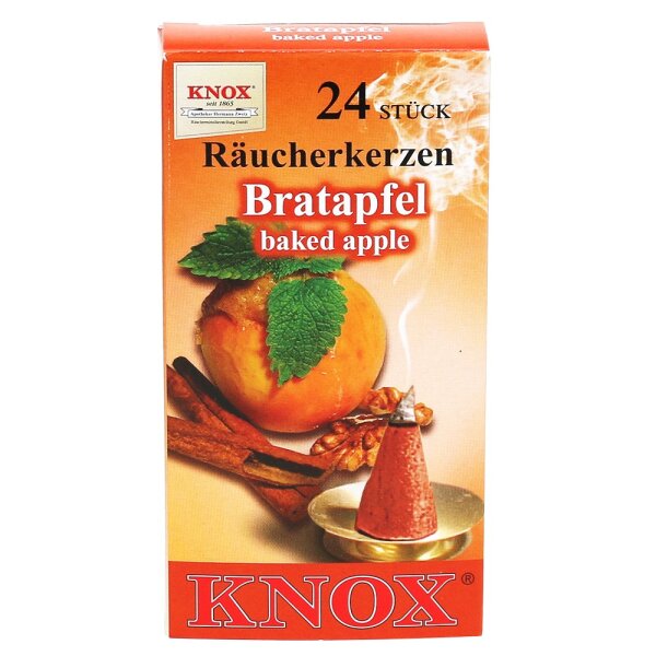 KNOX-Räucherkerzen "Bratapfel", Packungsinhalt: 24 Stück, 6,5 x 2,2 x 12,5 cm