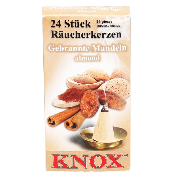 KNOX-Räucherkerzen "Gebrannte Mandeln", Packungsinhalt: 24 Stück, 6,5 x 2,2 x 12,5 cm