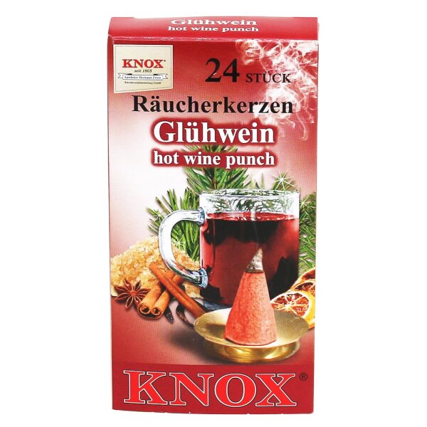 KNOX-Räucherkerzen "Glühwein", Packungsinhalt: 24 Stück, 6,5 x 2,2 x 12,5 cm