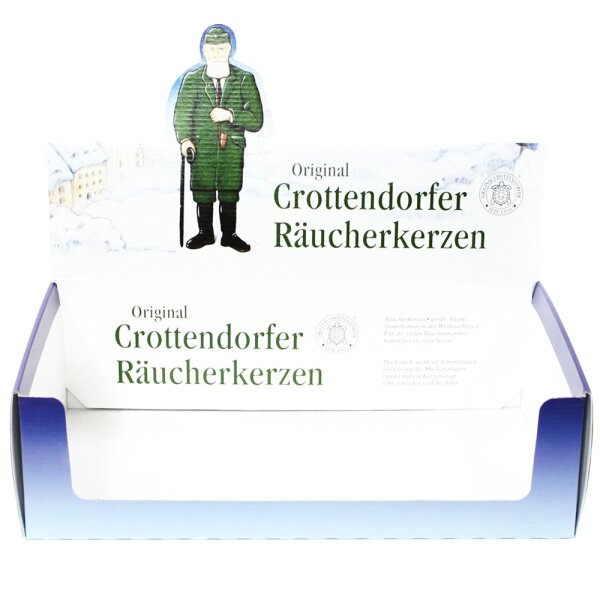 60er Set Crottendorfer-Räucherkerzen "Spezial" (je 10 von Waldmoos/Waldhonig/Vanille/Zimt/Wintertraum/3 Königsduft) im Display 38 x 22,5 x 11 cm