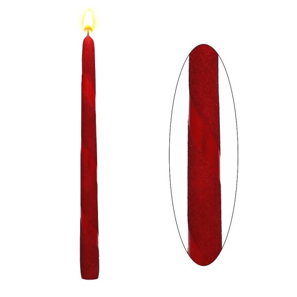 Leuchterkerze "Rot Metallic Spirale" 2,3 x 2,3 x 30 cm