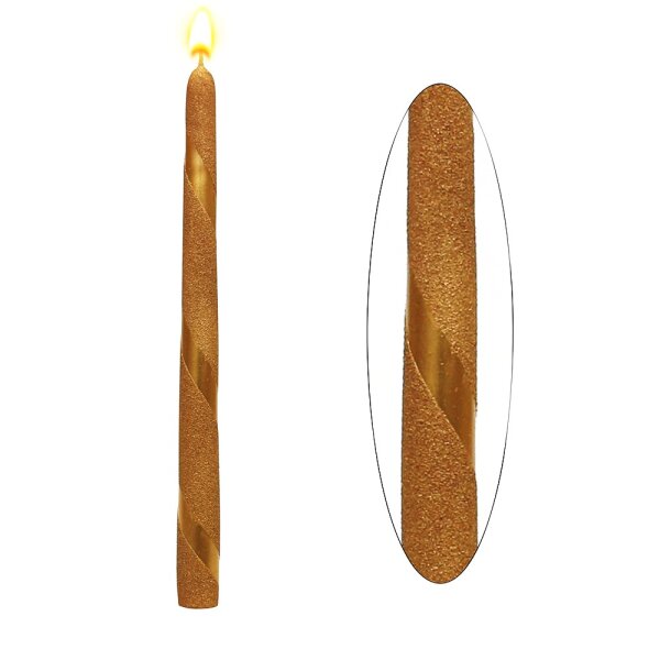 Leuchterkerze "Gold Metallic Spirale" 2,3 x 2,3 x 30 cm